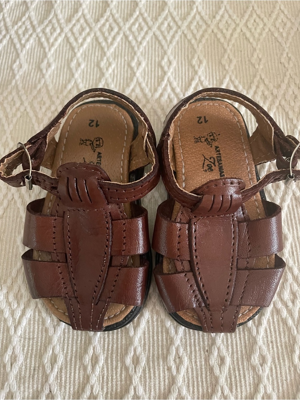 Baby Toddler Mexican Leather Huarache
Sandals Brown Handmade Size 12 New(5) - Picture 2 of 12